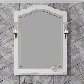 Зеркало Опадирис Лоренцо 80x105, с полкой, цвет белый матовый - фото 1