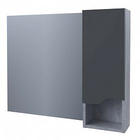 Шкаф-зеркало Stella Polar Абигель 80, правый, цвет серый / цемент - фото 1