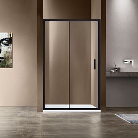 Душевая дверь Vincea Garda VDS-1G 125x190, стекло прозрачное, профиль черный - фото 1