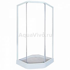 Душевой уголок Parly ZEP91 90x90, стекло прозрачное, профиль белый - фото 1