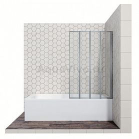 Шторка на ванну Ambassador Bath Screens 16041110 R 90x140, правая, стекло прозрачное, профиль хром - фото 1