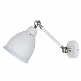 Бра Arte Lamp Braccio A2054AP-1WH, арматура белая / хром, плафон металл белый, 15х40 см - фото 1