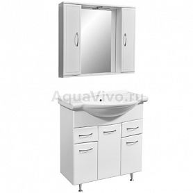 Мебель для ванной Stella Polar Концепт 80, 2 ящика, напольная, цвет белый - фото 1