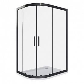 Душевой уголок Good Door Cofe R-120-C-B 120x120, стекло прозрачное, профиль черный - фото 1