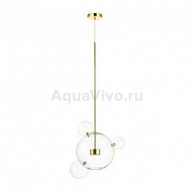 Подвесной светильник Odeon Light Bubbles 4640/12LA, арматура золото, плафон стекло прозрачное, 49х180 см - фото 1