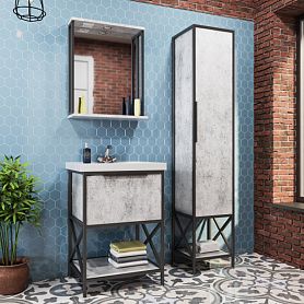 Мебель для ванной Mixline Бруклин 60, цвет бетон - фото 1