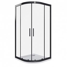 Душевой уголок Good Door Cofe R-100-C-B 100x100, стекло прозрачное, профиль черный - фото 1