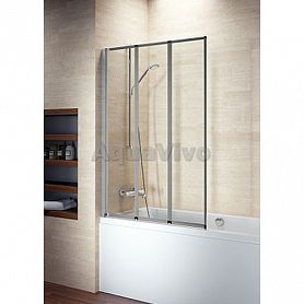Шторка на ванну Riho Vz Alta 100x140, стекло прозрачное, профиль хром - фото 1