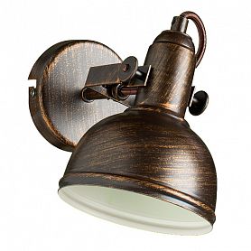 Бра Arte Lamp Martin A5213AP-1BR, арматура коричневая / золото, плафон металл коричневый / золото, 11х22 см - фото 1