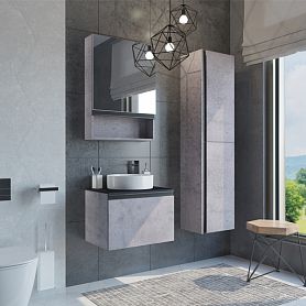 Мебель для ванной Comforty Эдинбург 60 с раковиной Comforty 9111, цвет бетон светлый - фото 1