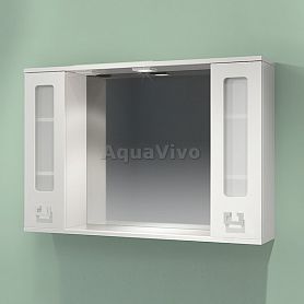 Шкаф-зеркало Какса-А Витраж 105, с подсветкой, цвет белый - фото 1