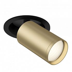 Встраиваемый светильник Maytoni Technical Focus S C048CL-U-1BMG, арматура черная, плафон металл золото матовое - фото 1