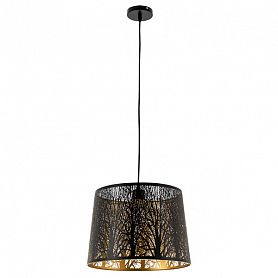 Подвесной светильник Arte Lamp Celesta A2769SP-1BK, арматура черная, плафон металл черный / золото, 35х35 см - фото 1