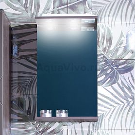 Зеркало Бриклаер Кристалл 40, с подсветкой, цвет ясень анкор темный / софт графит - фото 1