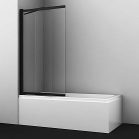Шторка на ванну WasserKRAFT Dill WasserSchutz 61S02-80 Fixed 80x140, стекло прозрачное, профиль черный - фото 1