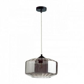 Подвесной светильник Odeon Light Binga 4746/1, арматура черная, плафон стекло серое - фото 1