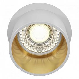 Встраиваемый светильник Maytoni Technical Reif DL050-01WG, арматура белая, плафон металл белый с золотом - фото 1