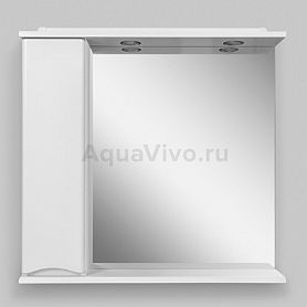 Шкаф-зеркало AM.PM Like 80, с подсветкой, цвет белый глянец, левый - фото 1
