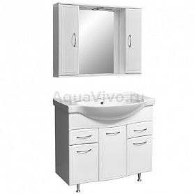 Мебель для ванной Stella Polar Концепт 90, 2 ящика, напольная, цвет белый - фото 1