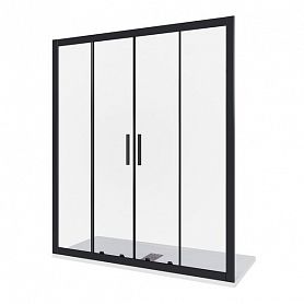 Душевая дверь Good Door Cofe WTW-TD-170-C-B 170x190, стекло прозрачное, профиль черный - фото 1