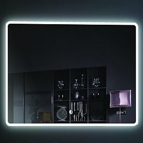 Зеркало Esbano ES-2073RDS 80x60, LED подсветка, функция антизапотевания, часы, сенсорный выключатель - фото 1