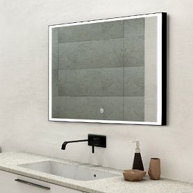 Зеркало Art & Max Arezzo Nero 120x80, с подсветкой и диммером, функцией антизапотевания, цвет черный - фото 1