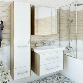 Мебель для ванной Sanflor Ларго 70, подвесная, цвет Швейцарский Вяз/белый - фото 1