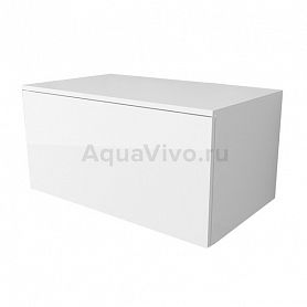 Тумба Velvex Unit 80 подвесная, с 2 ящиками, цвет белый лед глянец - фото 1