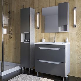 Мебель для ванной Stella Polar Абигель 65, с 2 ящиками, цвет серый / цемент - фото 1