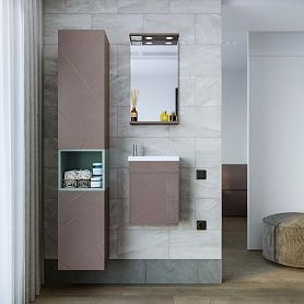 Мебель для ванной Бриклаер Кристалл Софт 40, цвет графит / ясень анкор темный - фото 1