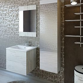 Мебель для ванной Sanflor Чикаго 65, цвет дуб крафт белый - фото 1