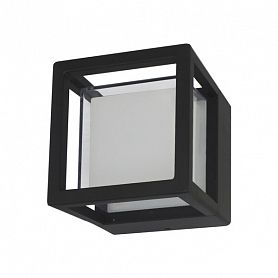 Настенный уличный светильник ST Luce Alceno SL9504.401.01, арматура черная, плафон акрил белый - фото 1