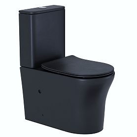 Унитаз CeruttiSPA Adige MB CT9244 напольный, безободковый, с сиденьем микролифт, цвет черный матовый - фото 1