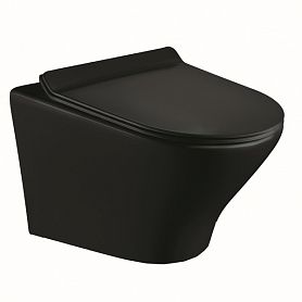 Унитаз Esbano Aster Matt Black подвесной, безободковый, с сиденьем микролифт, цвет черный матовый - фото 1