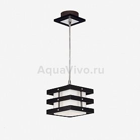 Подвесной светильник Citilux Киото CL133111, арматура венге / хром, плафон стекло / дерево белое / венге, 14х14 см - фото 1