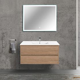 Мебель для ванной Vincea Gio 100, с 2 ящиками, цвет натуральный дуб - фото 1