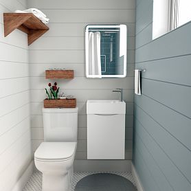 Мебель для ванной Art & Max Liberty 40 R подвесная, цвет белый глянец - фото 1
