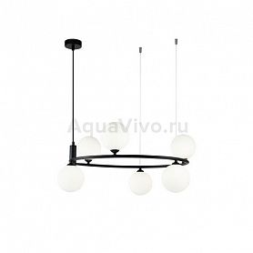 Подвесной светильник Maytoni Ring MOD013PL-06B, арматура цвет черный, плафон/абажур стекло, цвет белый - фото 1