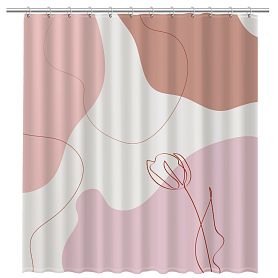 Штора для ванной Fixsen Cream FX-2514, 180x200, цвет белый / розовый - фото 1