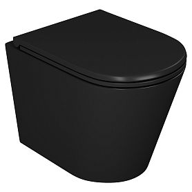 Унитаз D&K Venice DT1026025 подвесной, безободковый, с сиденьем микролифт, цвет черный - фото 1