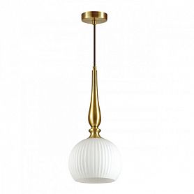 Подвесной светильник Odeon Light Runga 4767/1, арматура бронза, плафон стекло белое - фото 1