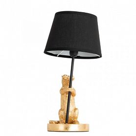 Настольная лампа Arte Lamp Gustav A4420LT-1GO, арматура золото / черная, плафон ткань черная, 17х17 см - фото 1