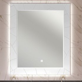 Зеркало Опадирис Луиджи 90x100, с подсветкой, цвет белый матовый - фото 1