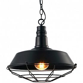 Подвесной светильник Arte Lamp Pandora A9183SP-1BK, арматура черная, плафон металл черный, 37х37 см - фото 1