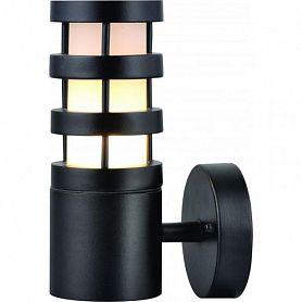 Настенный фонарь уличный Arte Lamp Portica A8371AL-1BK, арматура цвет черный, плафон/абажур стекло, цвет белый - фото 1