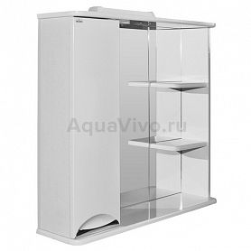 Шкаф-зеркало Mixline Этьен 75x70, с подсветкой, левый, цвет белый - фото 1