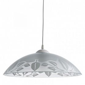 Подвесной светильник Arte Lamp Cucina A4020SP-1WH, арматура белая, плафон стекло белое с рисунком, 36х36 см - фото 1