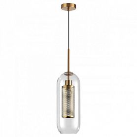 Подвесной светильник Odeon Light Clocky 4940/1, арматура бронза, плафон стекло прозрачное - фото 1