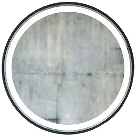 Зеркало Sanflor Гард 70/2 70x70, с подсветкой, цвет черный - фото 1