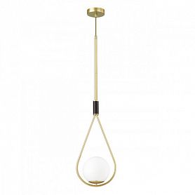 Подвесной светильник Odeon Light Flari 4810/1, арматура золото, плафон стекло белое - фото 1